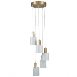 Gold & White 5 Pendant Light